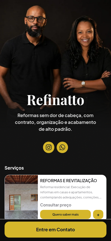 Página publicada da Refinatto no LinkMiner